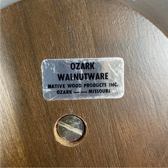 Vintage Ozark Walnutware Candy Nut Dish Solid Walnut Mid Century Modern 8 inch - Picture 6 of 6